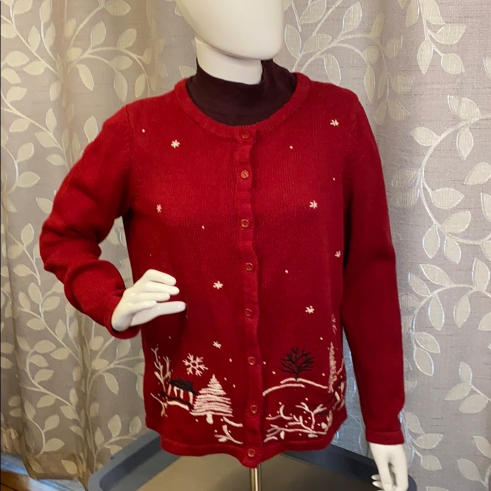 Christopher & Banks Winter Scene Sweater
